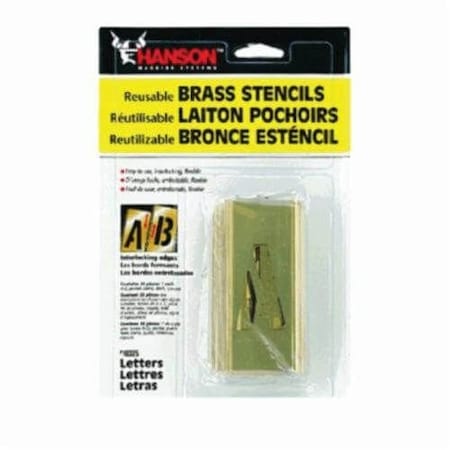 C.H. Hanson Number Stencil Set, 15Piece Interlocking Reusable, 1 In Character Height, 28 Ga Brass, 10303 10303